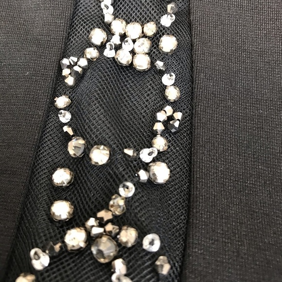 Love Stitch Black Stretch Knit Shift Dress W/Rhinestones Size L - Picture 6 of 10